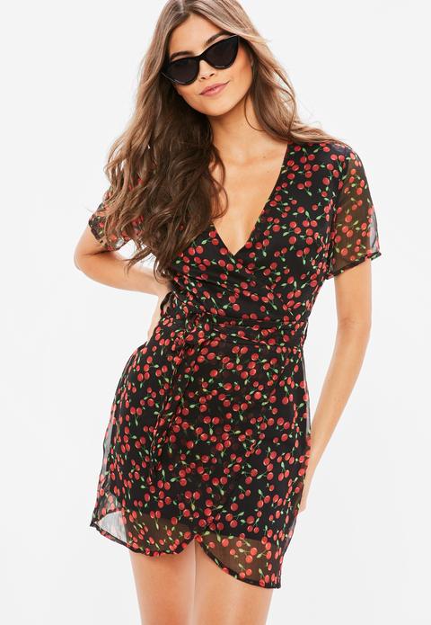 Forever 21 cherry wrap clearance dress