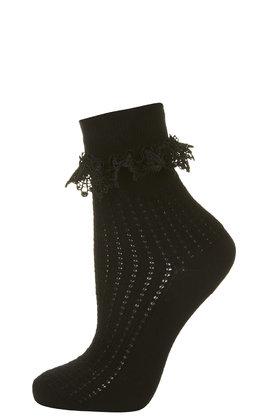 Crochet Trim Ankle Socks