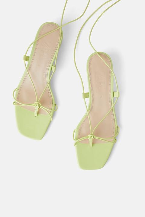 zara heeled leather sandals with thin straps