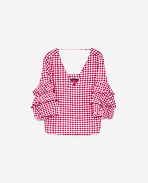Top Vichy Fucsia