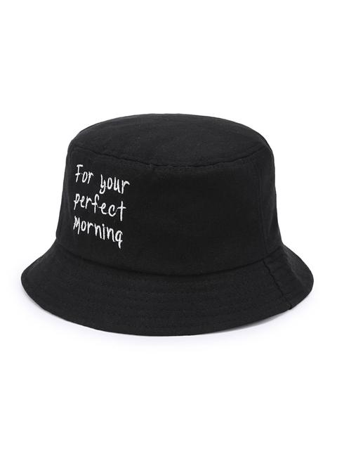 Slogan Embroidery Bucket Hat