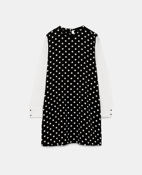 Vestido Lunares Combinado