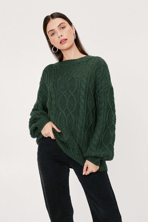 Womens Chunky Cable Knit Jumper