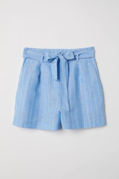 H & M - Shorts In Misto Lino - Blu