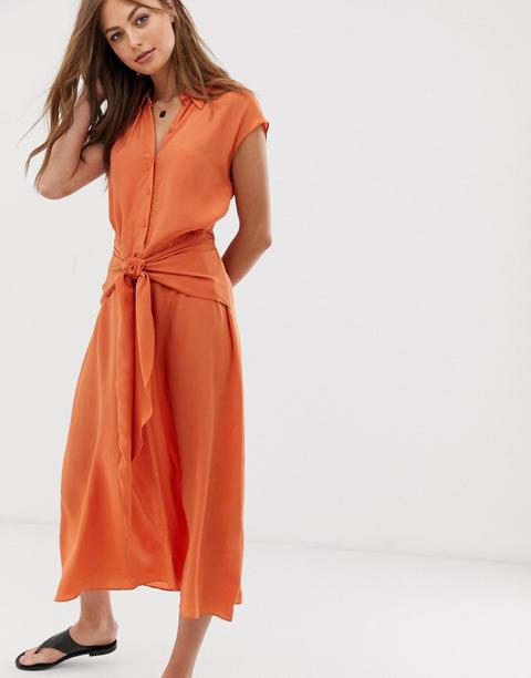 & other stories waist knot midi dress