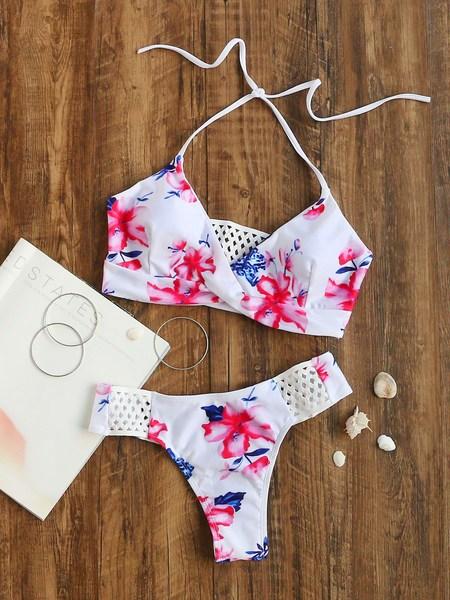 Sets De Bikini Hueco Con Estampado Floral