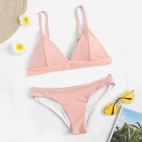 Set Bikini Top Triangolo A Costine