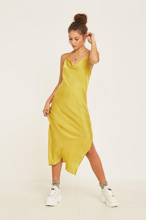 Uo Cowl Neck Satin Midaxi Dress - Womens S