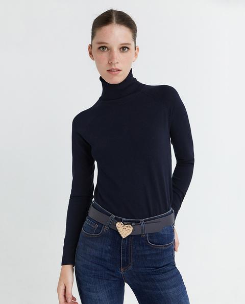 Sfera - Jersey De Mujer Cuello Alto Viscosa