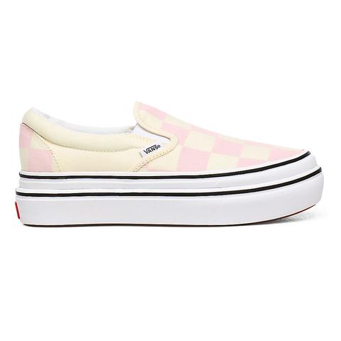 Vans Zapatillas Big Classics Checker Super Comfycush Slip-on ((big Classics Checker) Blushing Bride/off White Check) Mujer Rosa