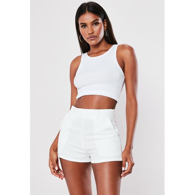 White Co Ord Tailored Shorts from Missguided on 21 Buttons