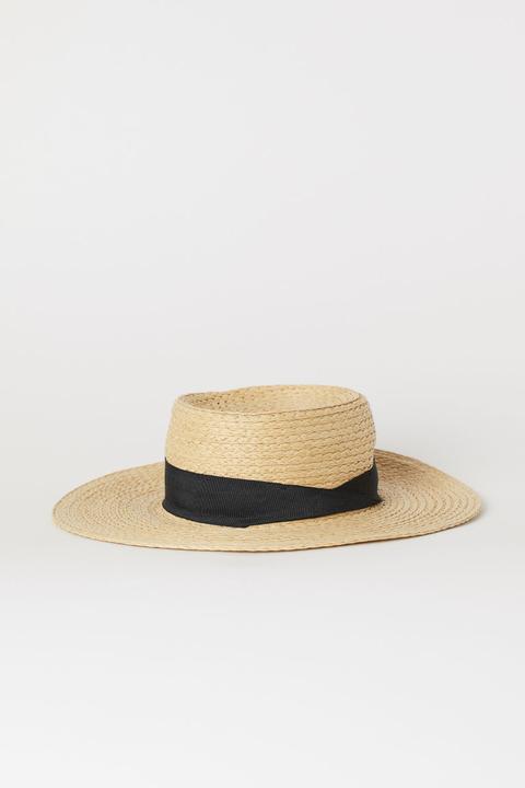 H & M - Sombrero De Paja - Beis