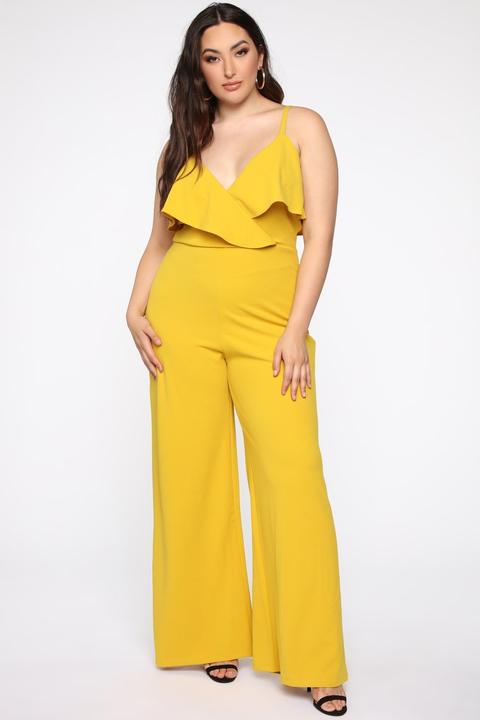 yellow jumpsuit fashion nova