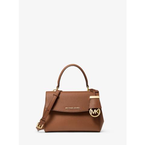 Mkbandolera Ava Extrapequeña De Piel Saffiano - Luggage(marrón) - Michael Kors