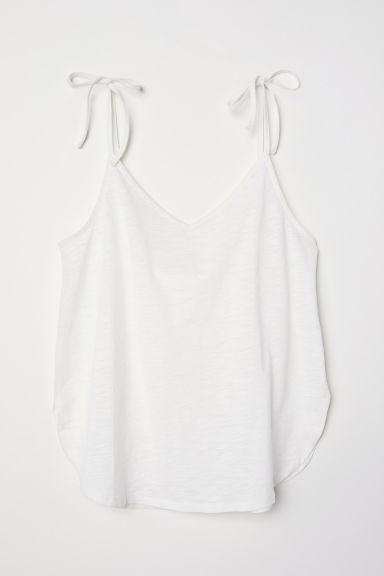 H & M - Top De Tirantes En V - Blanco