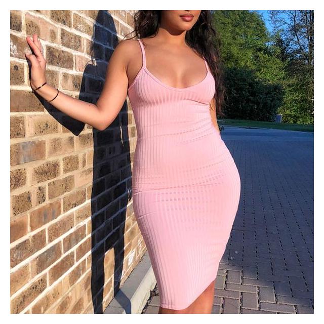 baby pink cami dress