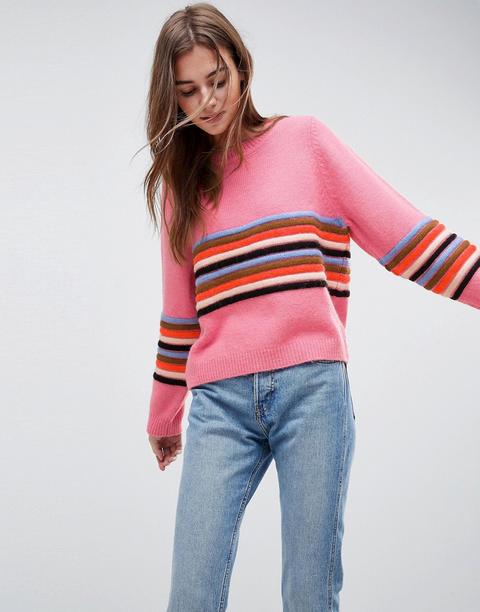 Asos - Maglione Rigato A Coste - Multicolore