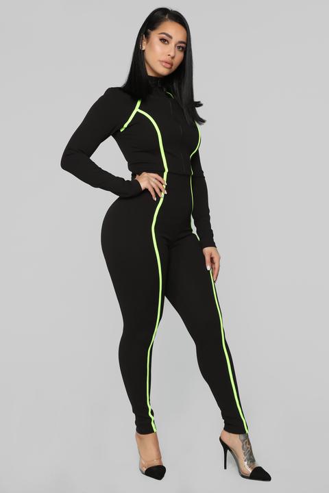 zip up black jumpsuit