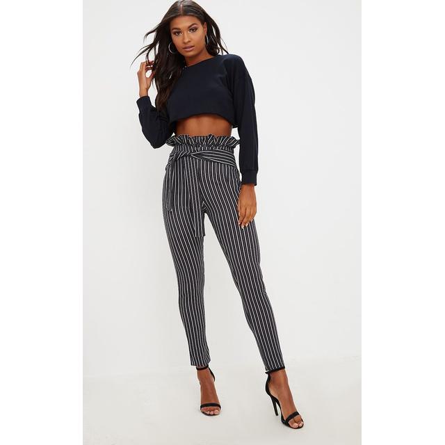 pretty little thing black paperbag trousers