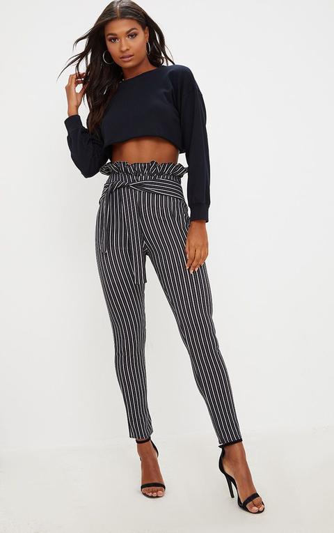 striped paperbag trousers