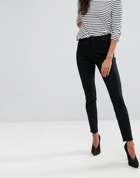 Vero Moda - Jeans Skinny Con Fondo Grezzo - Nero