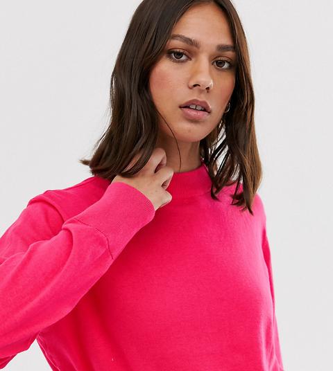 Monki Round Neck Jumper-pink