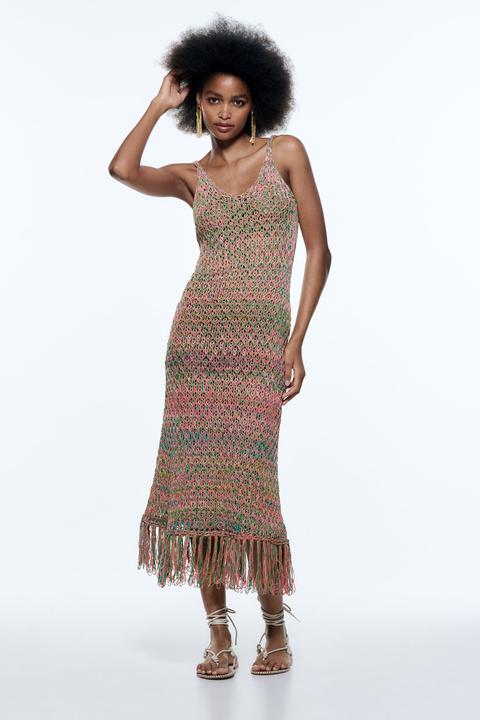 Vestido Punto Flecos