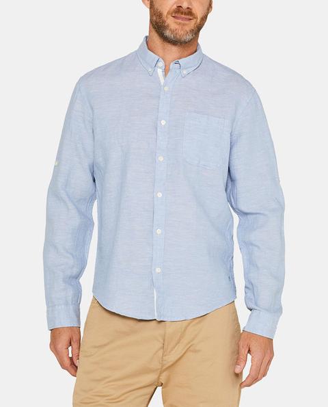 Esprit - Camisa De Lino De Hombre Regular Lisa Azul Claro de El Corte Ingles  en 21 Buttons