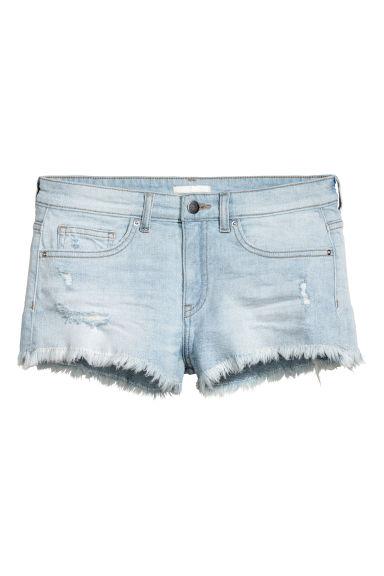 H & M - Shorts Consumati In Jeans - Blu