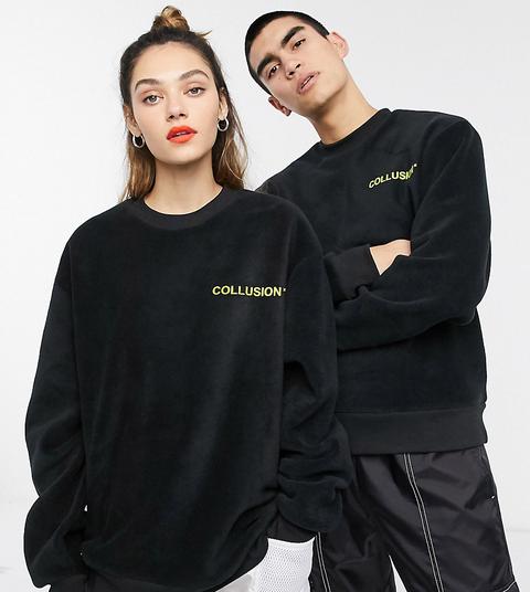 Sudadera Unisex De Polar En Negro De Collusion