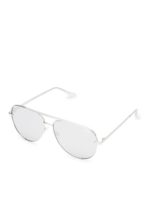 Womens **silver High Key Sunglasses By Quay - Silver, Silver