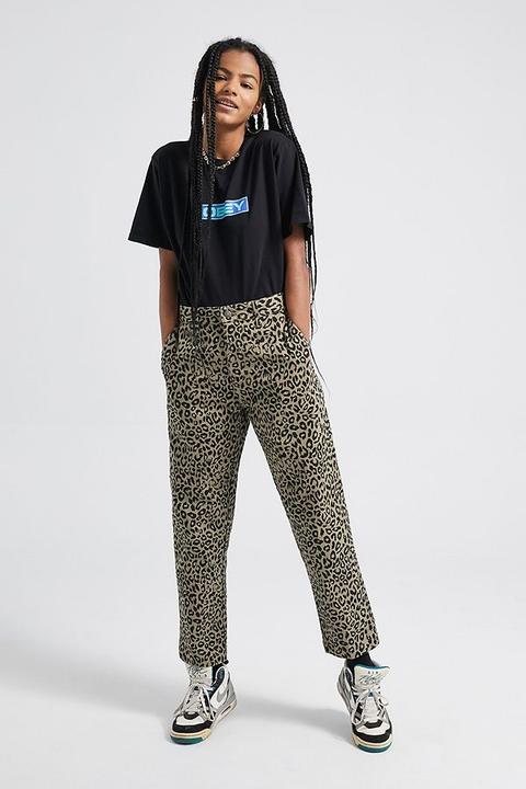 Obey Hardwork 2 Leopard Carpenter Trousers - Green 28 At Urban Outfitters