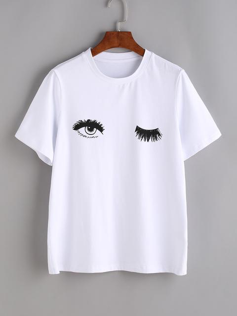 Wink Eyes Print Tee