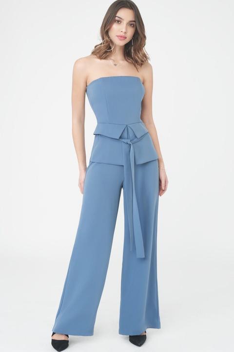 Strapless Jumpsuit With Corset Belt