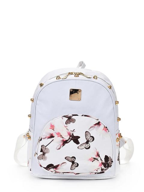 Zaino Pu Con Stampa Pocket Front Butterfly