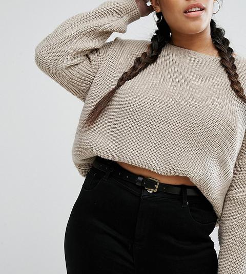 Asos Curve Vintage Look Waist And Hip Belt - Black