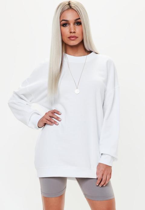 White Long Sleeve Sweater Dress, White from Missguided on 21 Buttons