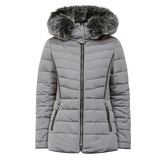 new look grey hooded puffer jacket