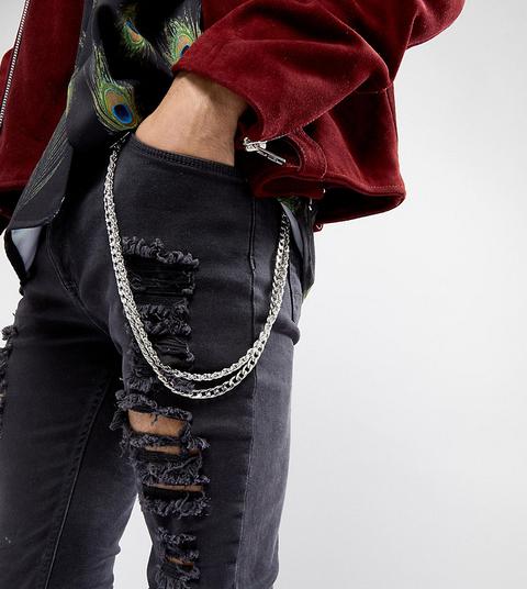 Reclaimed Vintage Inspired - Catena Argento Per Jeans - In Esclusiva Per Asos - Argento