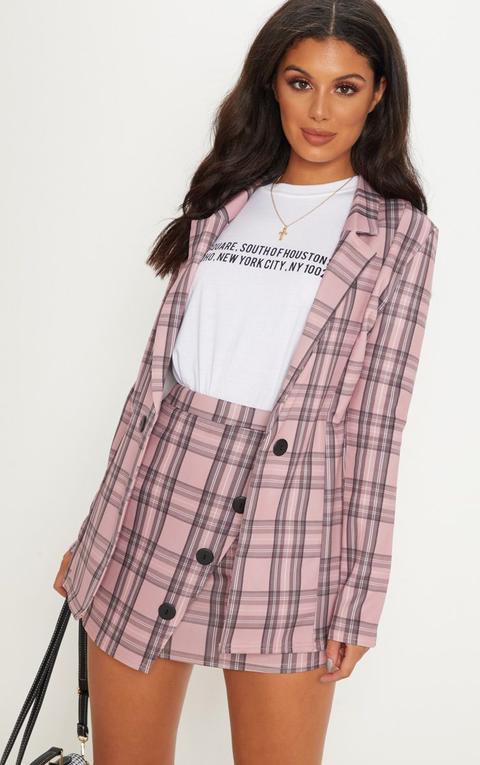 Pink Checked Boyfriend Blazer