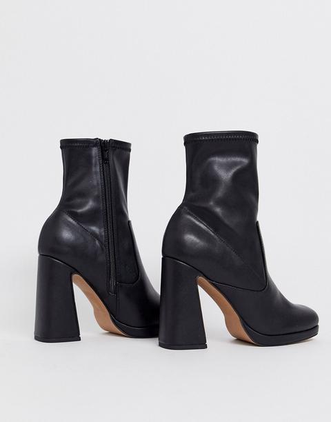 Botas Tipo Calcetín Con Plataforma En Negro Embassador De Asos Design