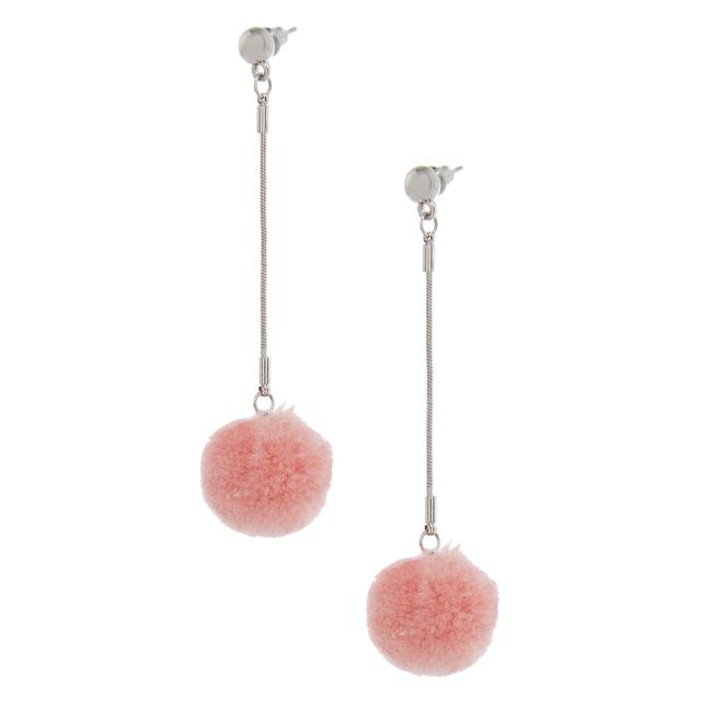 Pink Pom Pom Drop Earring Primark on 21 Buttons