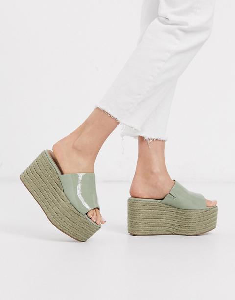 Asos Design Translator Chunky Flatform In Mint-green