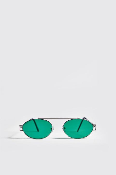 round green lens sunglasses