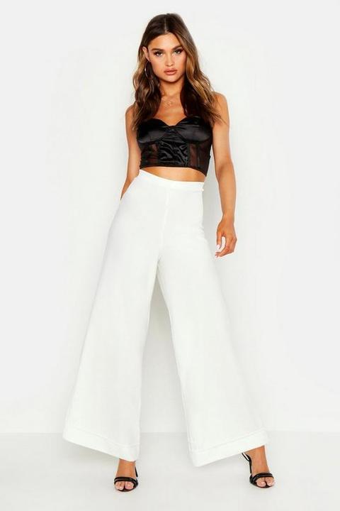 Womens Extreme Wide Leg Trousers - White - 14, White