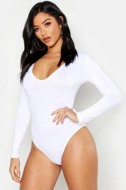 V Neck Long Sleeve Bodysuit