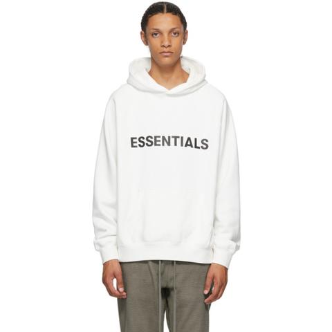 Essentials White Pullover Hoodie