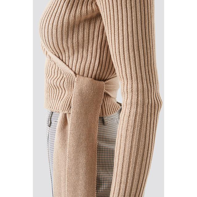 overlap ribbed knitted sweater