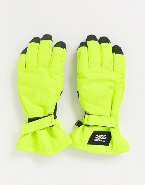 Guantes Para Esquiar En Neón De Asos 4505-amarillo