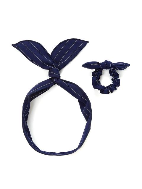Conjunto De Diadema Y Goma Del Pelo De Rayas